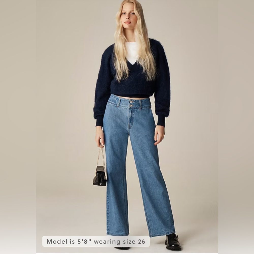 J. Crew NWT Slim-Wide Jean with Stacked Buttons - Elaine Wash